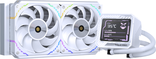 Valkyrie V240 LCD 240mm AiO Liquid CPU Cooler in White